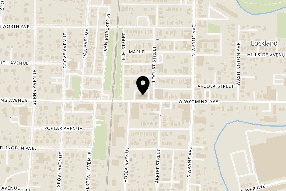 Map showing the location of Pollo Shaddai on 710 W Wyoming Ave in Cincinnati